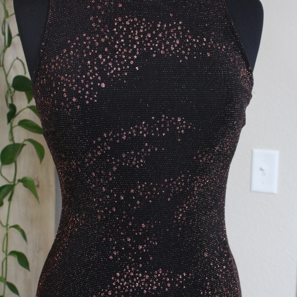 Black Tank Dress with Copper Sparkly Flecks - Picture 3 of 7